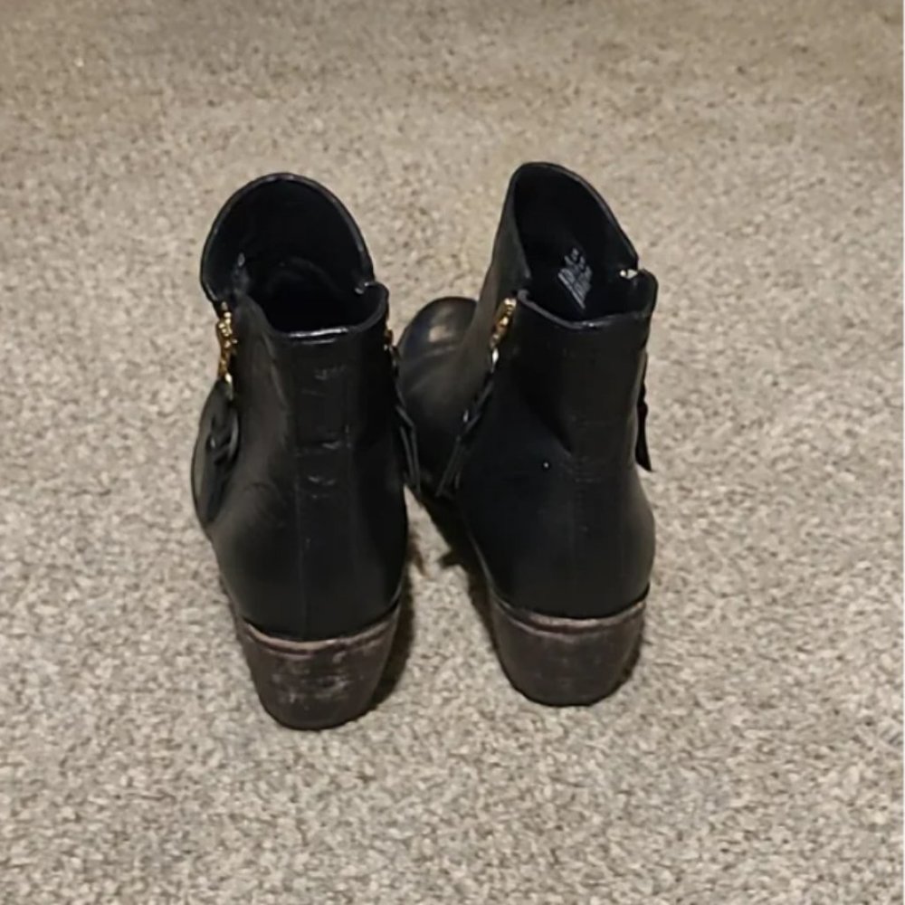 Wolverine Black Leather Ankle Zip Boots Womens Size 7.5 - Picture 3 of 6